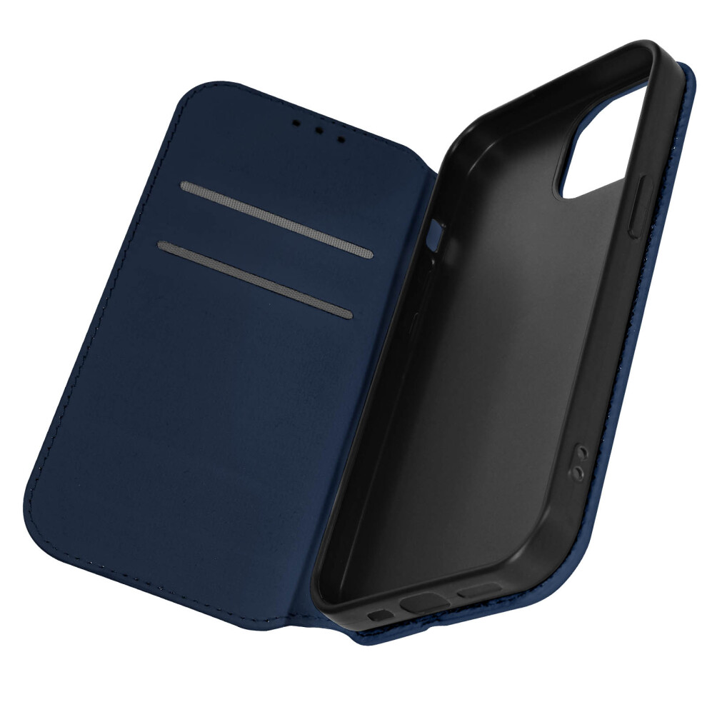 Flip Case For Iphone 15 Magnetic Card Holder And Video Support Navy Blue 3662427921732