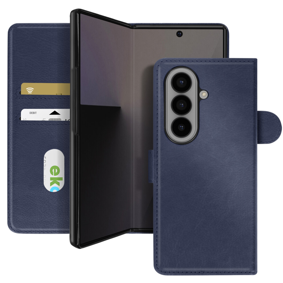 Avizar Chesterfield Card Holder Case For Samsungz Fold 7 With Magnetic Flap, Blue 3662428218305