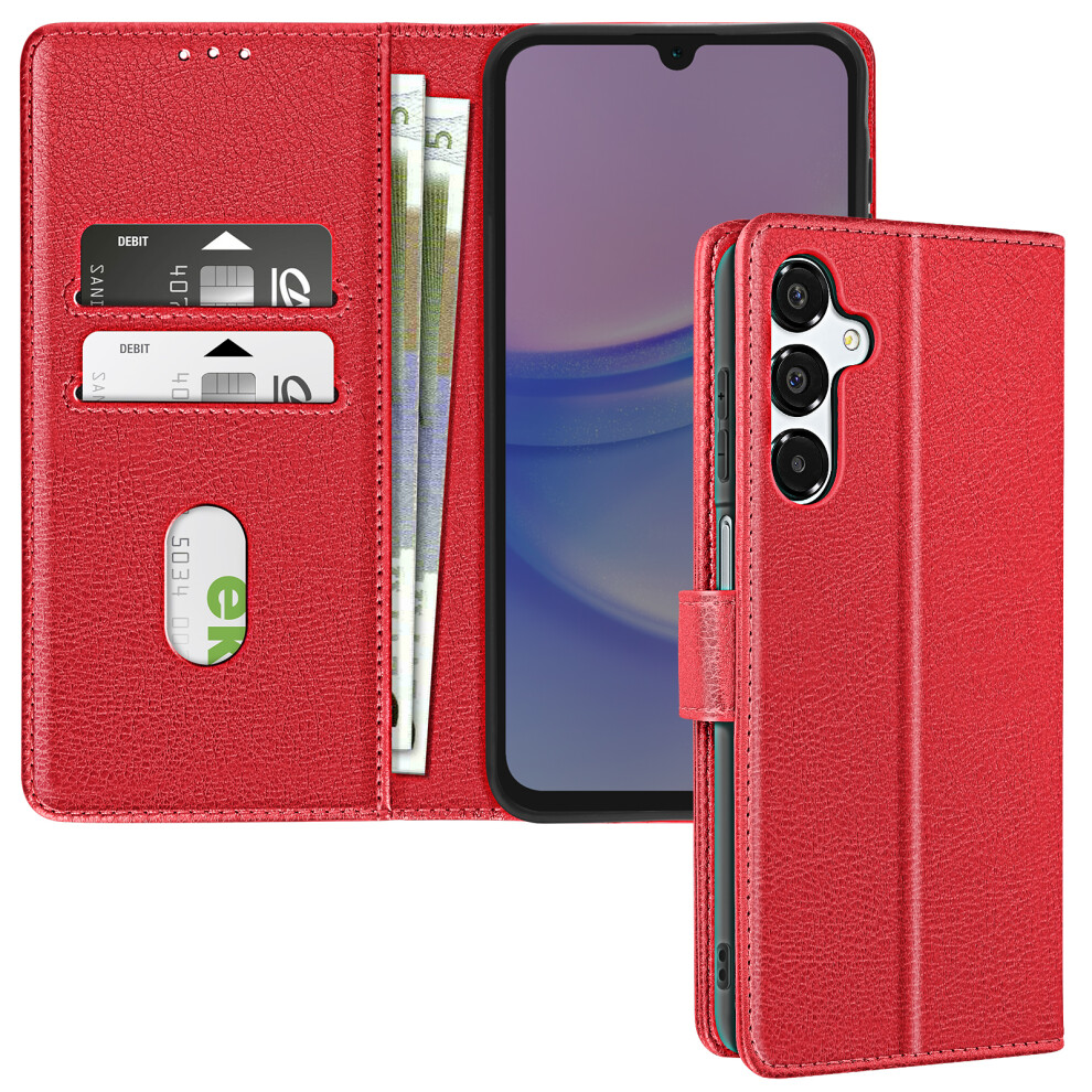 Avizar Case For Samsung Galaxy A16 Clapet Wallet And Video Holder, Red 3662428076851