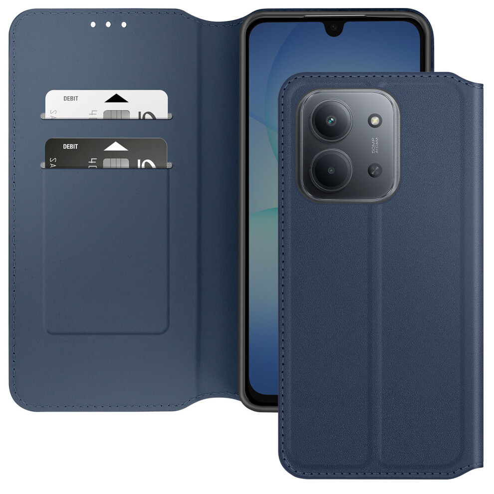 Avizar Magnetic Flip Wallet Case For Xiaomi Redmi 15C With Video Stand, Dark Blue 3662428227147