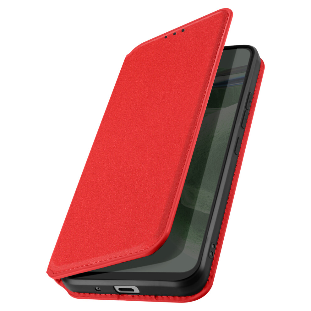 Flip Case For Samsung Galaxy A32 5G Magnetic Card Holder And Video Support Red 3662427527064
