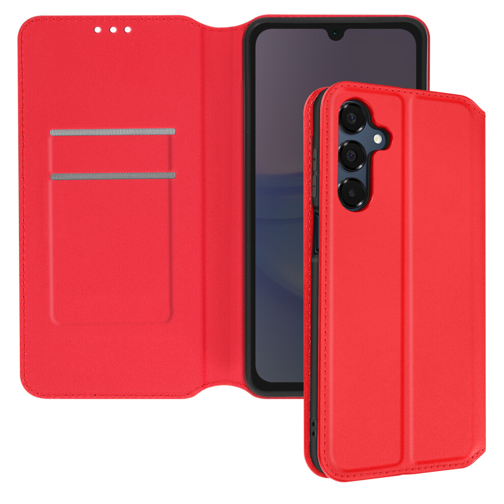 Avizar Case For Samsung Galaxy A16 Clapet Card Holder And Video Holder, Red 3662428076752