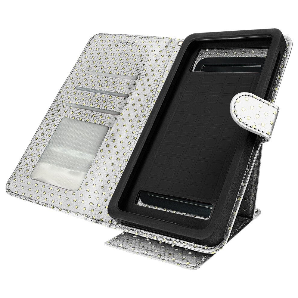 Universal Flip Cover, Wallet Case + Mirror For 5.5' - 6.0' Smartphones Â Silver 3662427187398