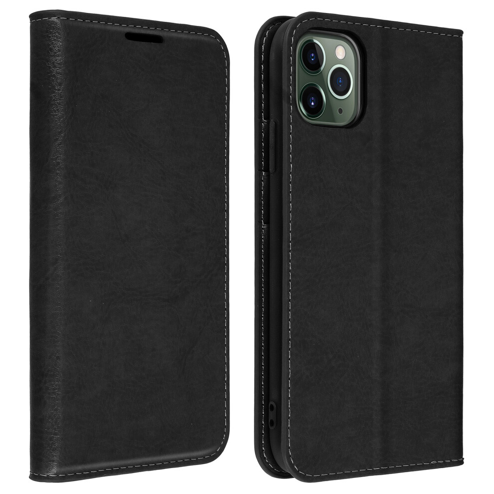 Folio Real Leather Iphone 11 Pro Case Card-Holder Video Stand Black 3662427381833
