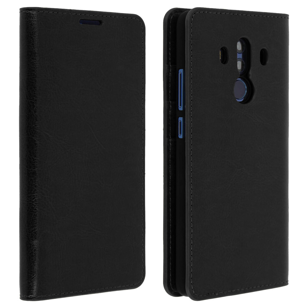 Folio Real Leather Huawei Mate 10 Pro Case Card-Holder Video Stand Black 3662427189903