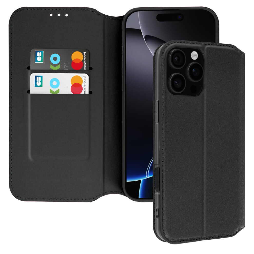Avizar Case For Iphone 16 Pro Max Clapet Card Holder And Video Holder, Black 3662428072372