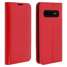Avizar Foliohoes Geschikt voor Samsung Galaxy S10 Plus rood lederen portemonnee en standaardfunctie, Rood