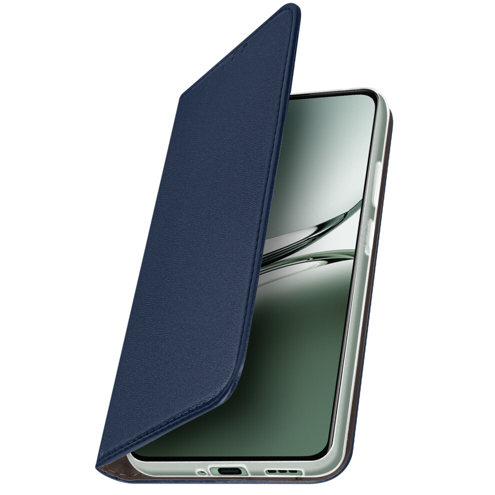 Avizar Case For Oppo Reno 12F Clamshell Card Holder Function Stand, Dark Blue 3662428078954