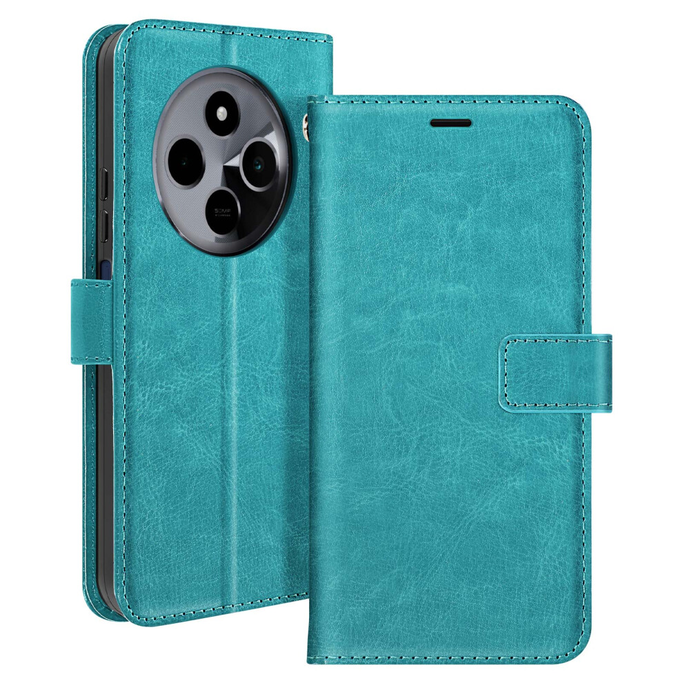 Mayaxess Case For Xiaomi Redmi 14C Wallet With Lanyard, Turquoise Green 3662428081510
