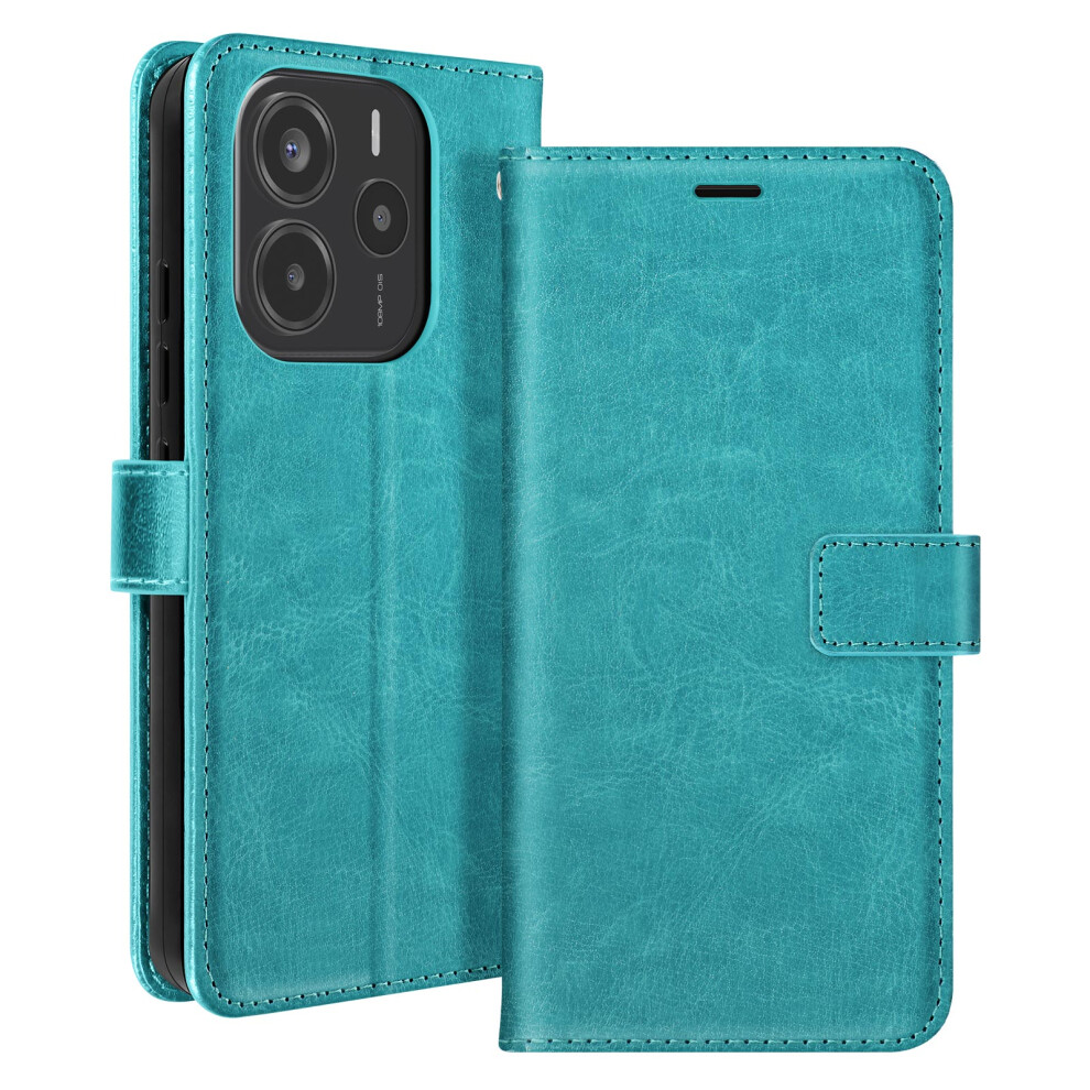 Mayaxess Case For Xiaomi Redmi Note 14 4G Wallet With Lanyard, Turquoise Green 3662428115727