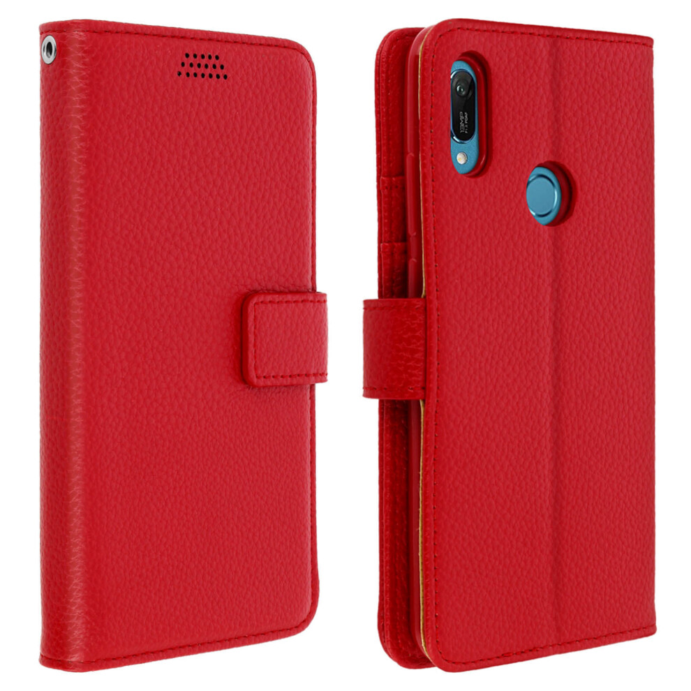 Flip Wallet Case, Slim Cover Huawei Y6 2019, Silicone Shell Â Red 3662427371971
