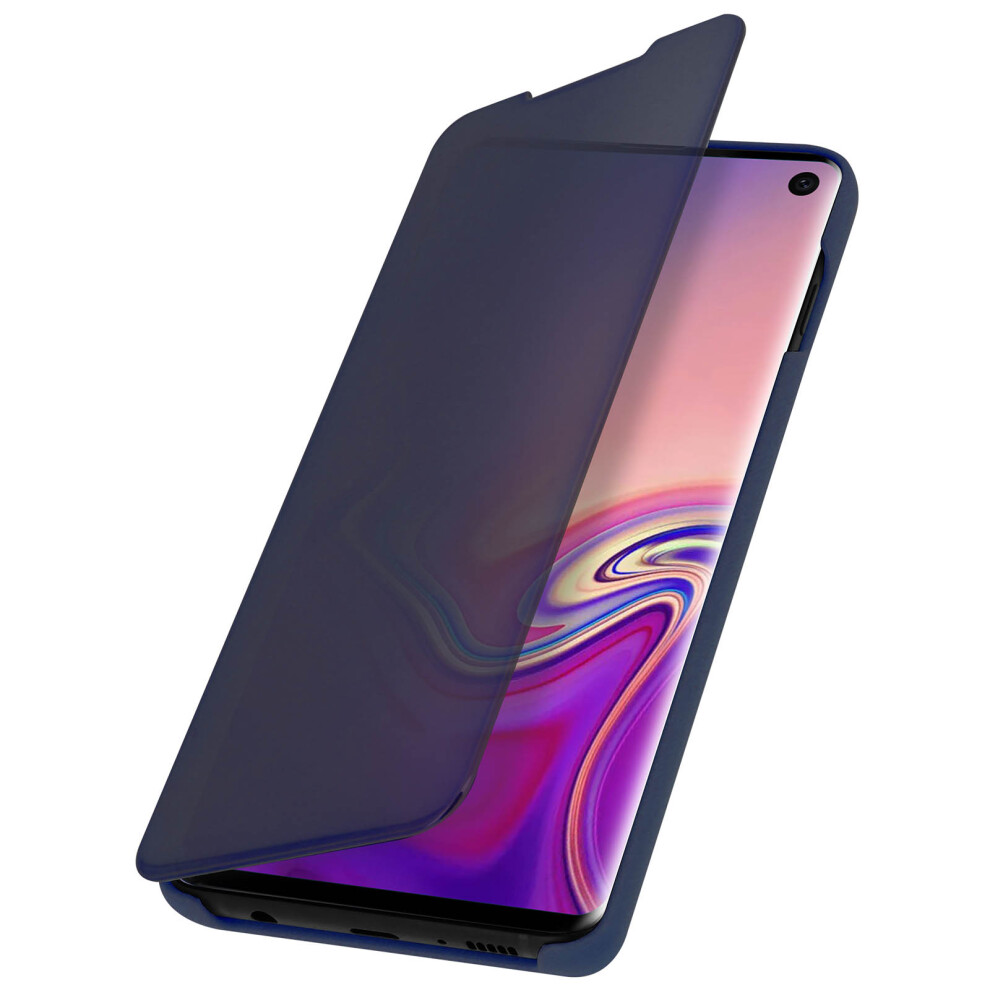 Flip Case, Mirror Case For Samsung Galaxy S10, Standing Cover - Dark Blue 3662427325790