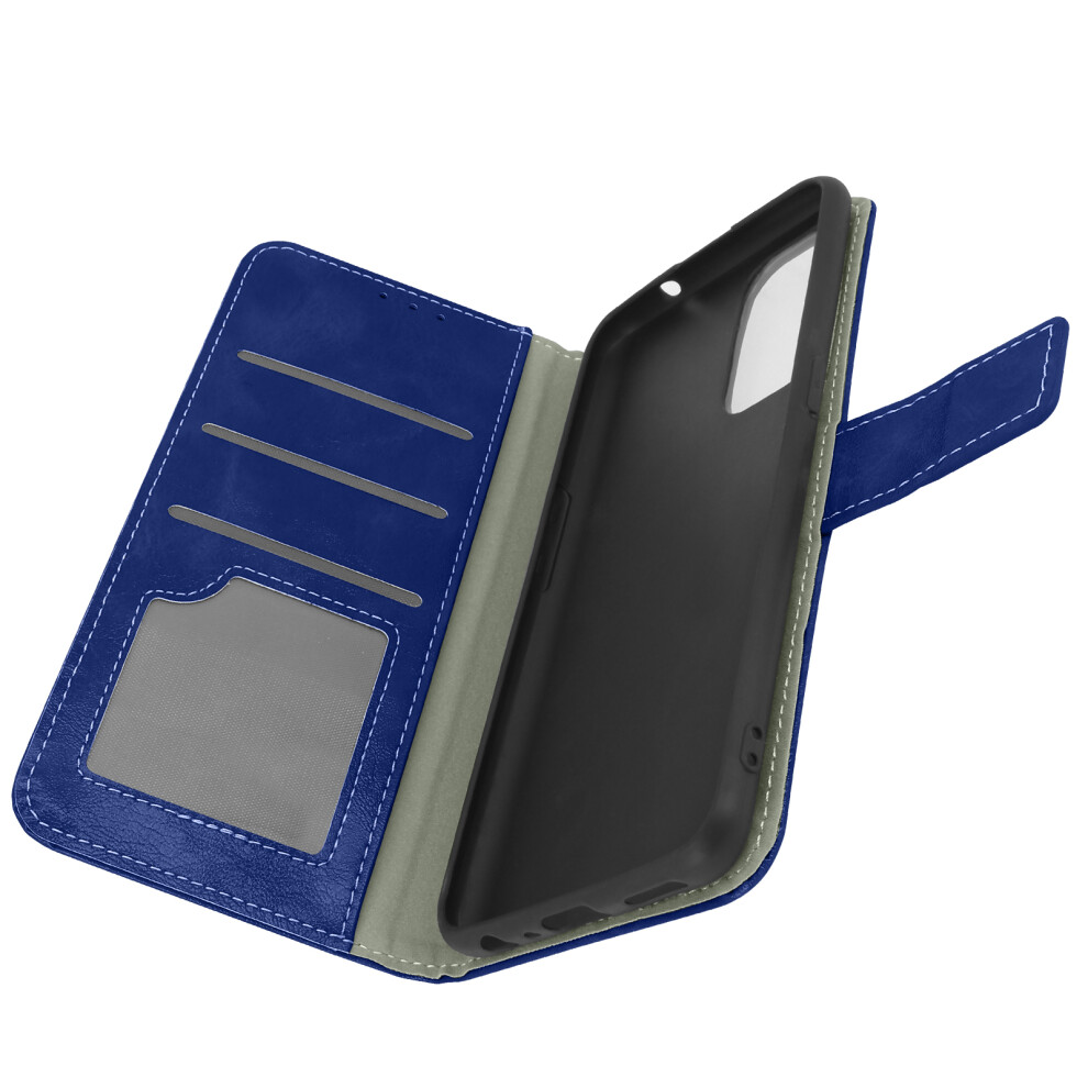 Case For Oppo Find X3 Lite, Wallet Cover Video Stand Navy Blue 3662427536493