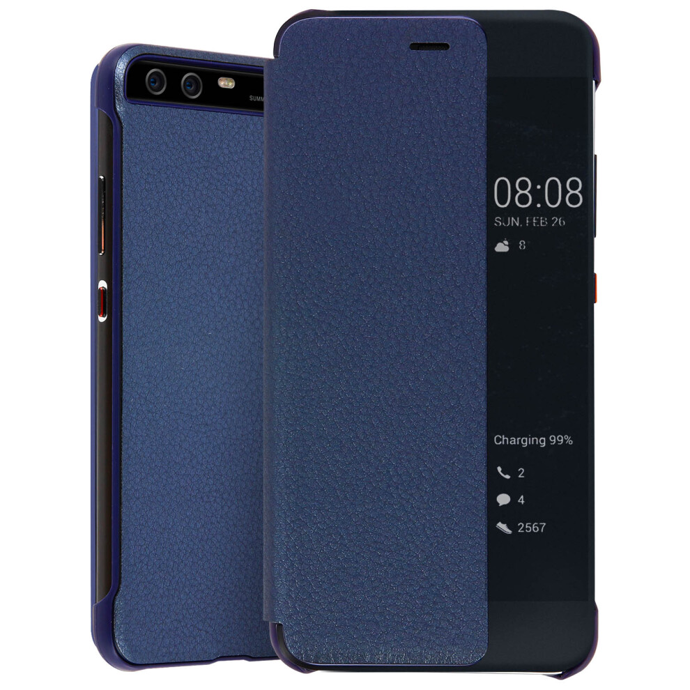 Folio Case For Huawei P10 Window Time Display Video Stand Blue 3662427167734