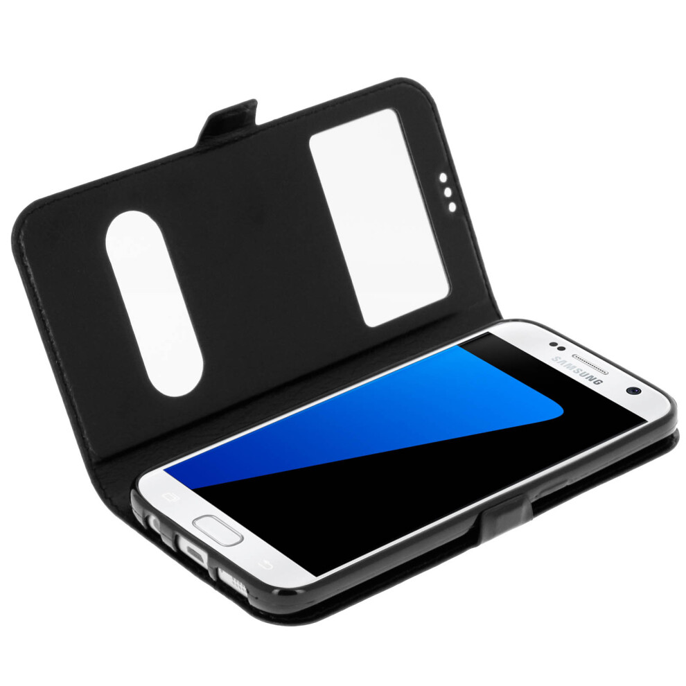 Samsung Galaxy S7 Case Dual Window Video Stand Black 3662427120326