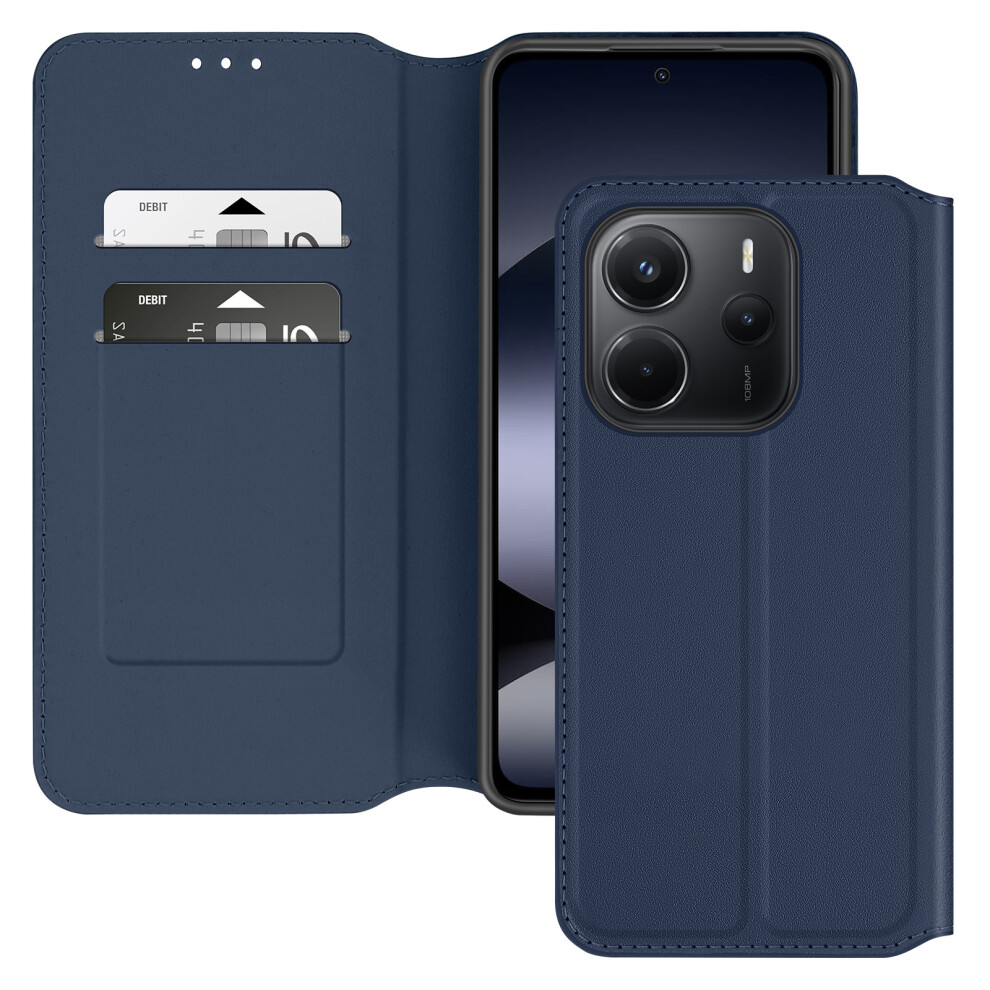 Avizar Case For Redmi Note 14 4G Clamshell Card Holder And Video Holder, Dark Blue 3662428118452