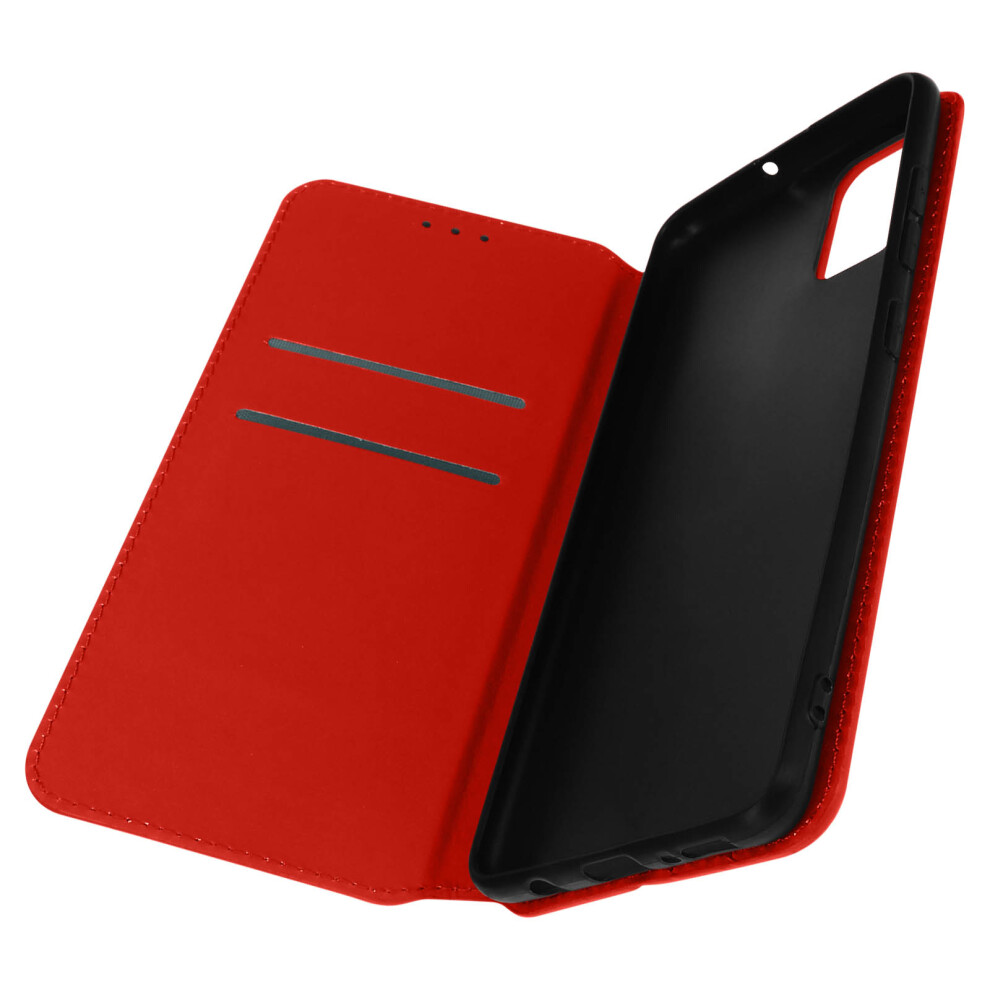 Folio Samsung Galaxy A51 Case Card-Holder Feature Video Stand Feature Red 3662427699693