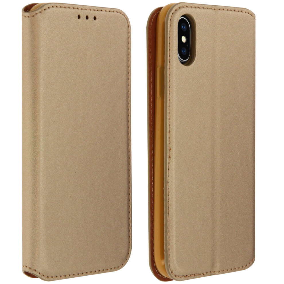 Back Cover Apple Iphone X/Xs Wallet And Stand Function - Golden 3662427180191