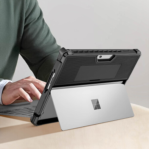 Cover Microsoft Surface Pro 9 e Pro 11 silicone bumper manico sostegno serie Handy nera 2