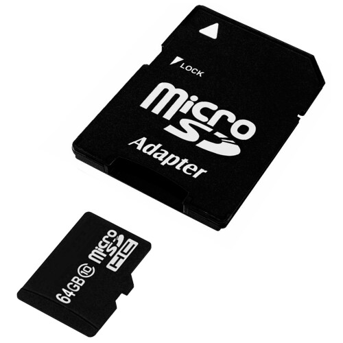 imro Card Micro-SD Karte (64 GB, Class 10) mit SD-Adapter 2