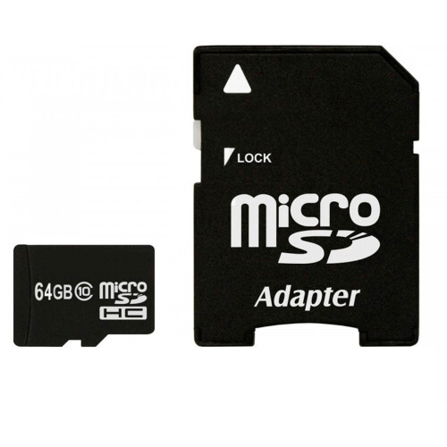 imro Card Micro-SD Karte (64 GB, Class 10) mit SD-Adapter
