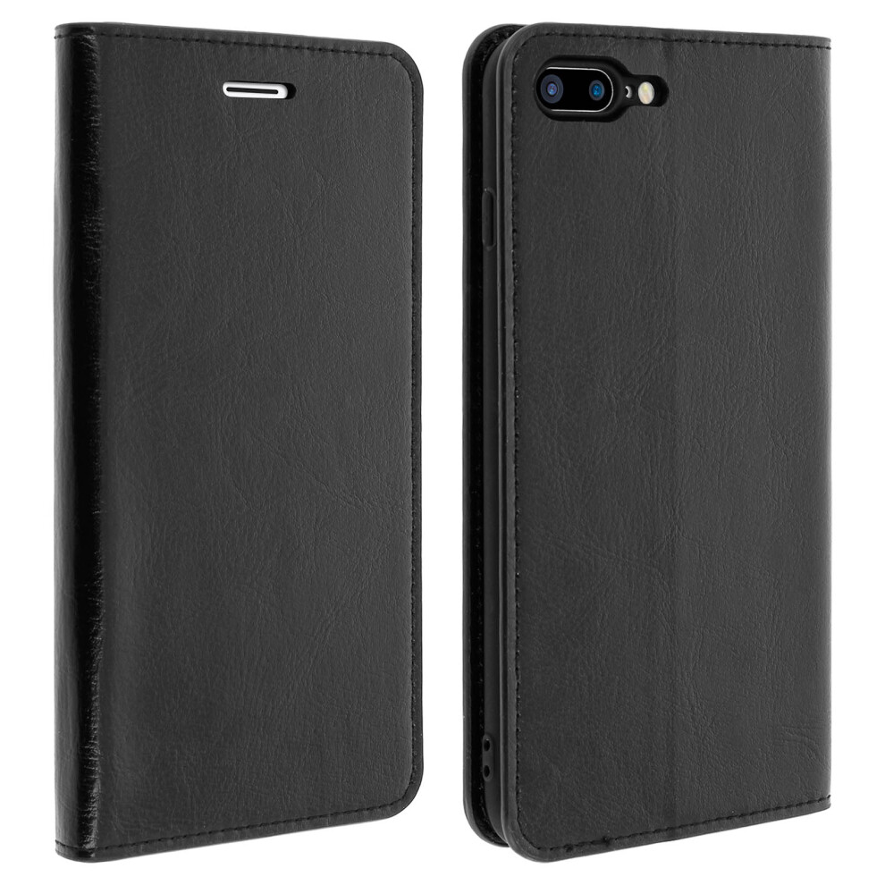 Leather Folio Case For Iphone 7/8 Plus, Video Stand Real Leather Black 3662427137072