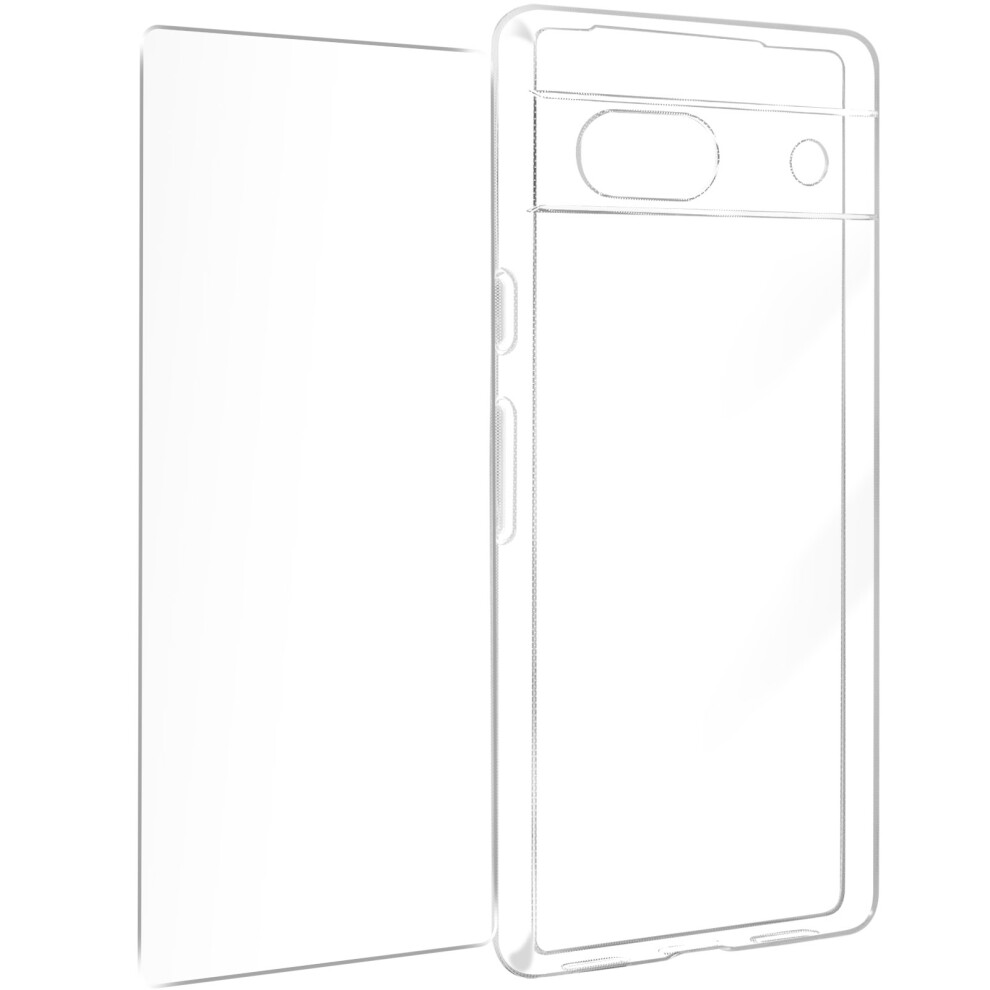Avizar Case For Google Pixel 7A Silicone Gel And 9H Beveled Edge, Sienna 3662427951890