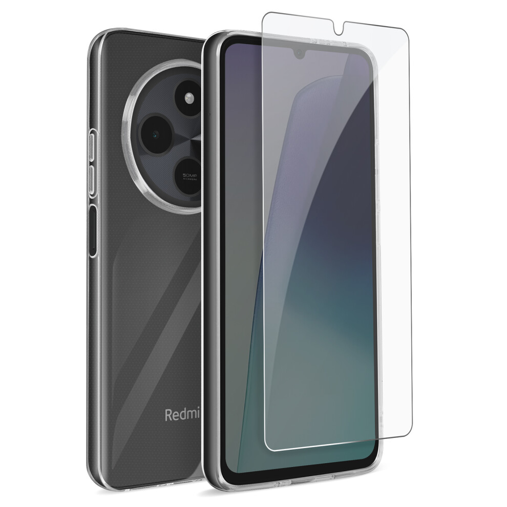 Mayaxess Protection Pack For Xiaomi Redmi 14C Soft Shell And Tempered Glass, Sienna