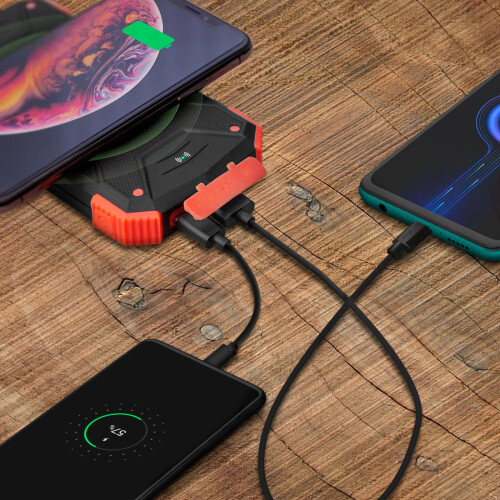 Akashi External Solar Battery 10000mAh Shockproof IPX4 Flashlight 2