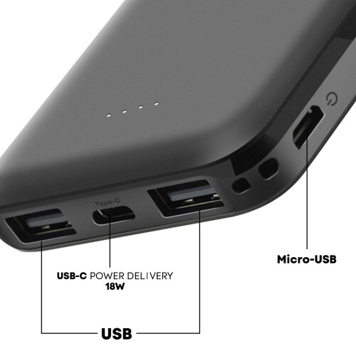 Akashi Powerbank 5000 mAh 2 porte USB e porta Micro-USB Fast Charge 2