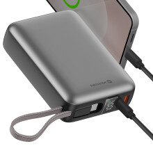 Swissten Batterie Externe 20000mAh 45W avec Câble USB-C intégré Ports USB-C USB
