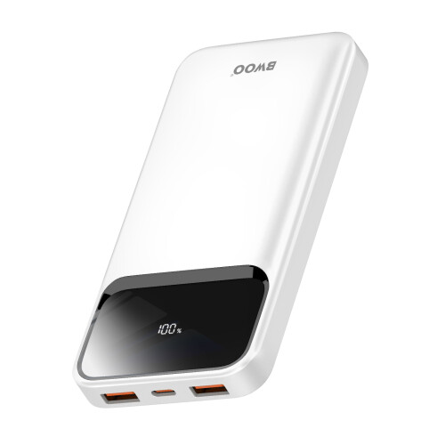 Bwoo Batteria Esterna 10000mAh 22.5W USB-C + 2 USB Display LED