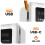 LinQ Solar External Battery 15000mAh with MicroUSB Lightning USB C Cable, White 4