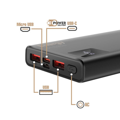 OBAL:ME Powerbank 10000mAh EnergyPulse 2 USB-A / USB-C PD 22.5W com Display Digital 2