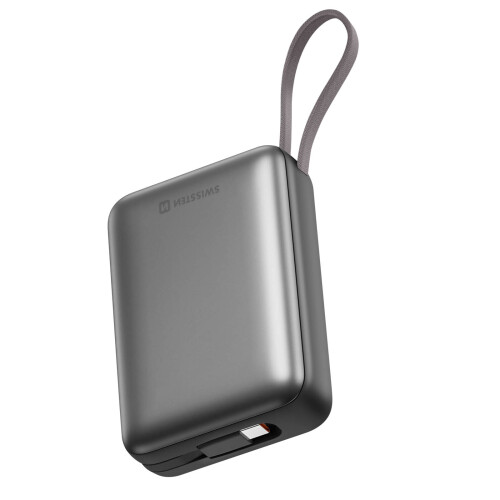 Swissten Batteria Esterna 20000mAh con Cavi USB-C e Lightning Compatta 1
