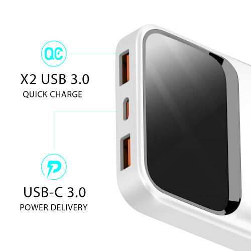 Bwoo Batteria Esterna 10000mAh 22.5W USB-C + 2 USB Display LED 2