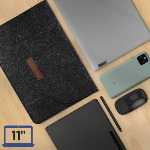 Pochette Tablet / PC 11 Pollici in Feltro Interno Soft Touch Nera 2