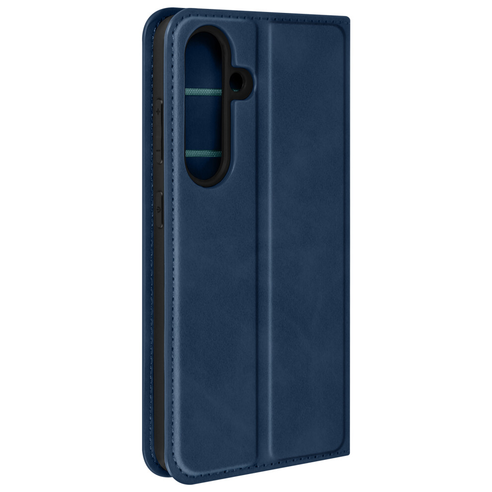 Avizar Case For Galaxy S24 / S25 Soft-Touch Faux Leather, Dark Blue 3662427967396