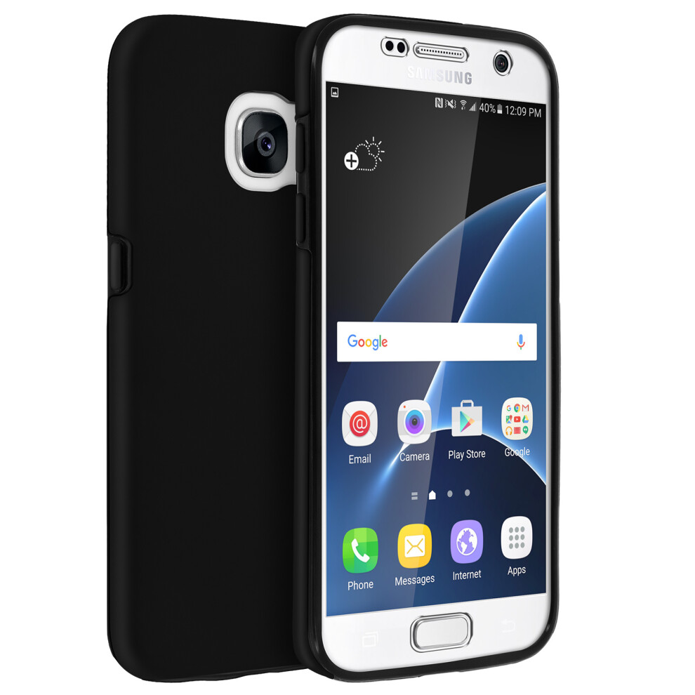 360 Case For Samsung Galaxy S7 Flexible Front & Rigid Back Â Black 3662427193160