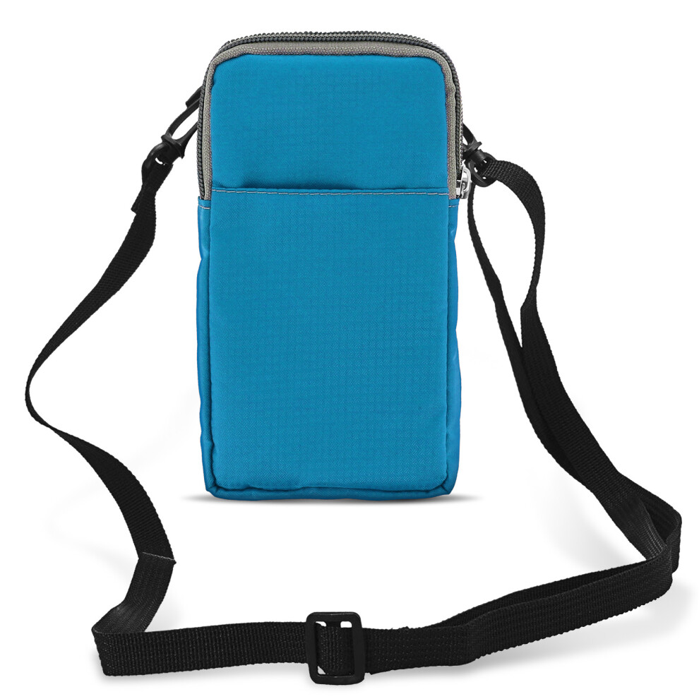 Belt Case Smartphone Carabiner Lanyard 2 Pockets Blue Turquoise Blue,Green 3662427334624