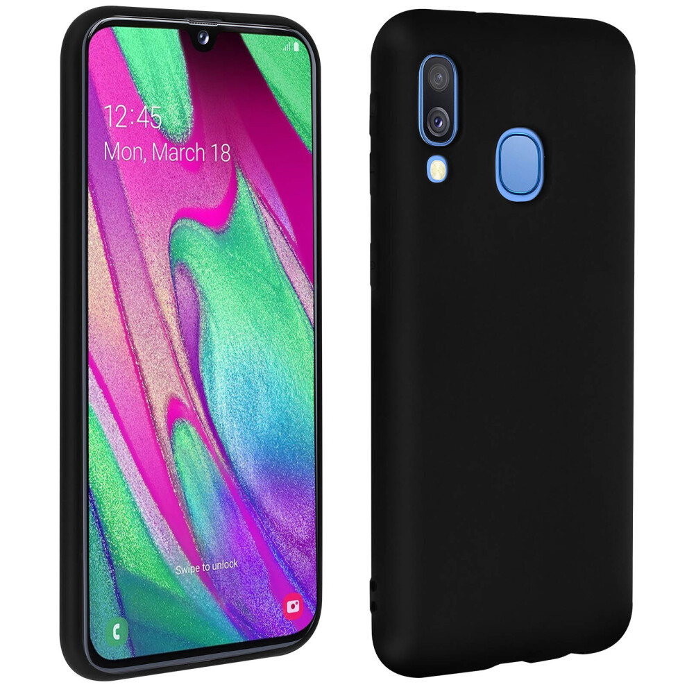 Silicone Case, Glossy & Matte Back Cover For Samsung Galaxy A40 Â Black 3662427344197