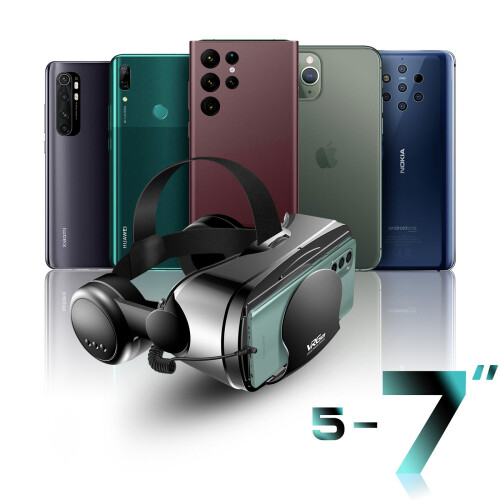 Smartphone VR-Brille mit 3.5mm Klinkenkabel Anti-Blaulicht Filter – Schwarz 2