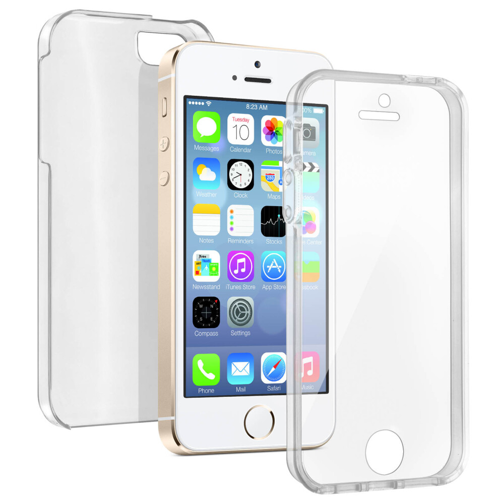 360 Case For Iphone 5 / 5S / Se 2017 Flexible Front & Rigid Back Â Transparent 3662427153652