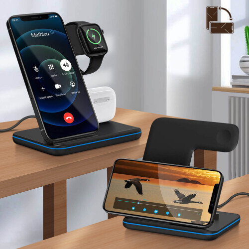 Avizar Induction Charging Dock iPhone, Apple Watch and AirPods Vertical Design 2