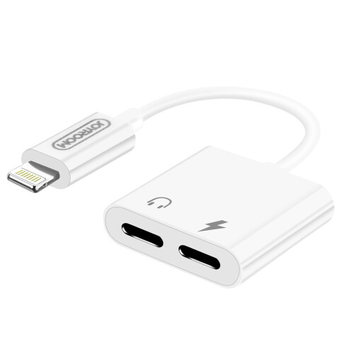 Audio and Charge Adapter iPhone to Dual Lightning Compact Design - White
