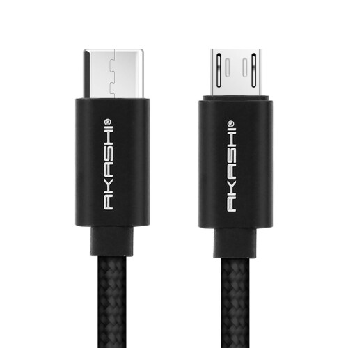 Akashi Cabo USB tipo C para Micro-USB - Transferência e carregamento - 1m 1