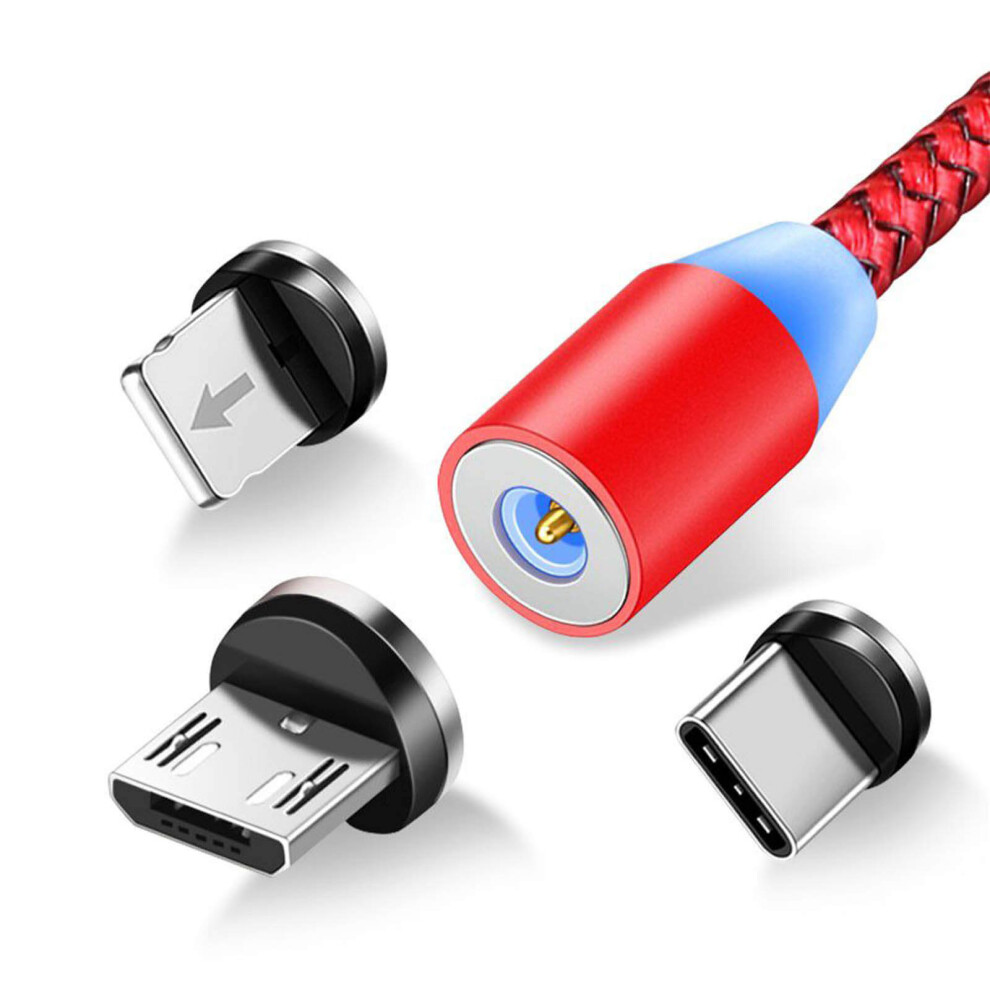 Usb To Lightning Cable, 2.4A Usb-C And Micro-Usb Charge And Sync 1.2M - Red 3662427397629