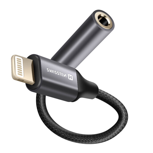 Swissten Lightning-Jack 3.5mm Audioadapter iPhone Schwarz
