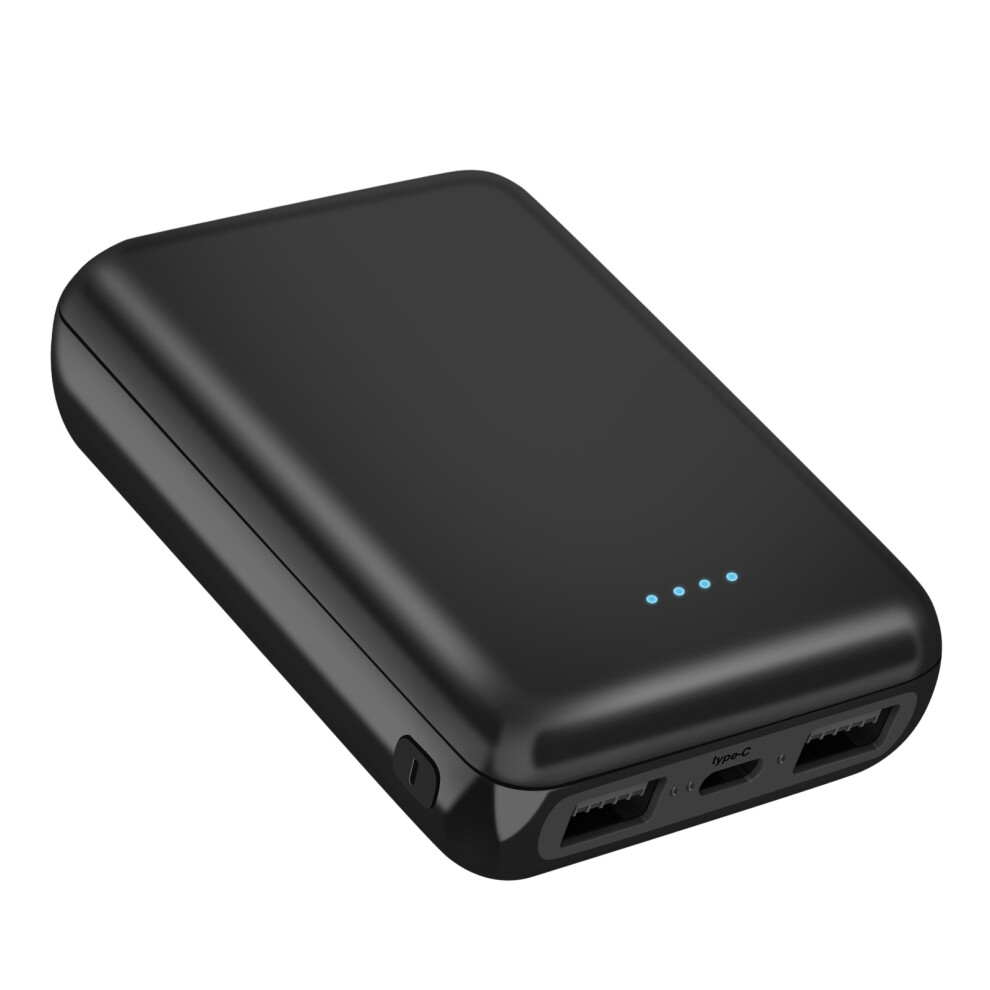 Akashi 10000Mah Power Bank External Charger 2X Usb Ports + Micro Usb Port Black