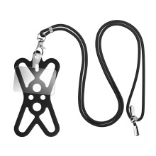 Cordoncino Smartphone con Silicone Universale Espandibile Regolabile 90cm Nero